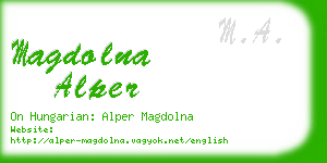 magdolna alper business card